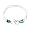 Böhmischer doppellagiger türkisfarbener Herz-Strandfußkettchen für Damen