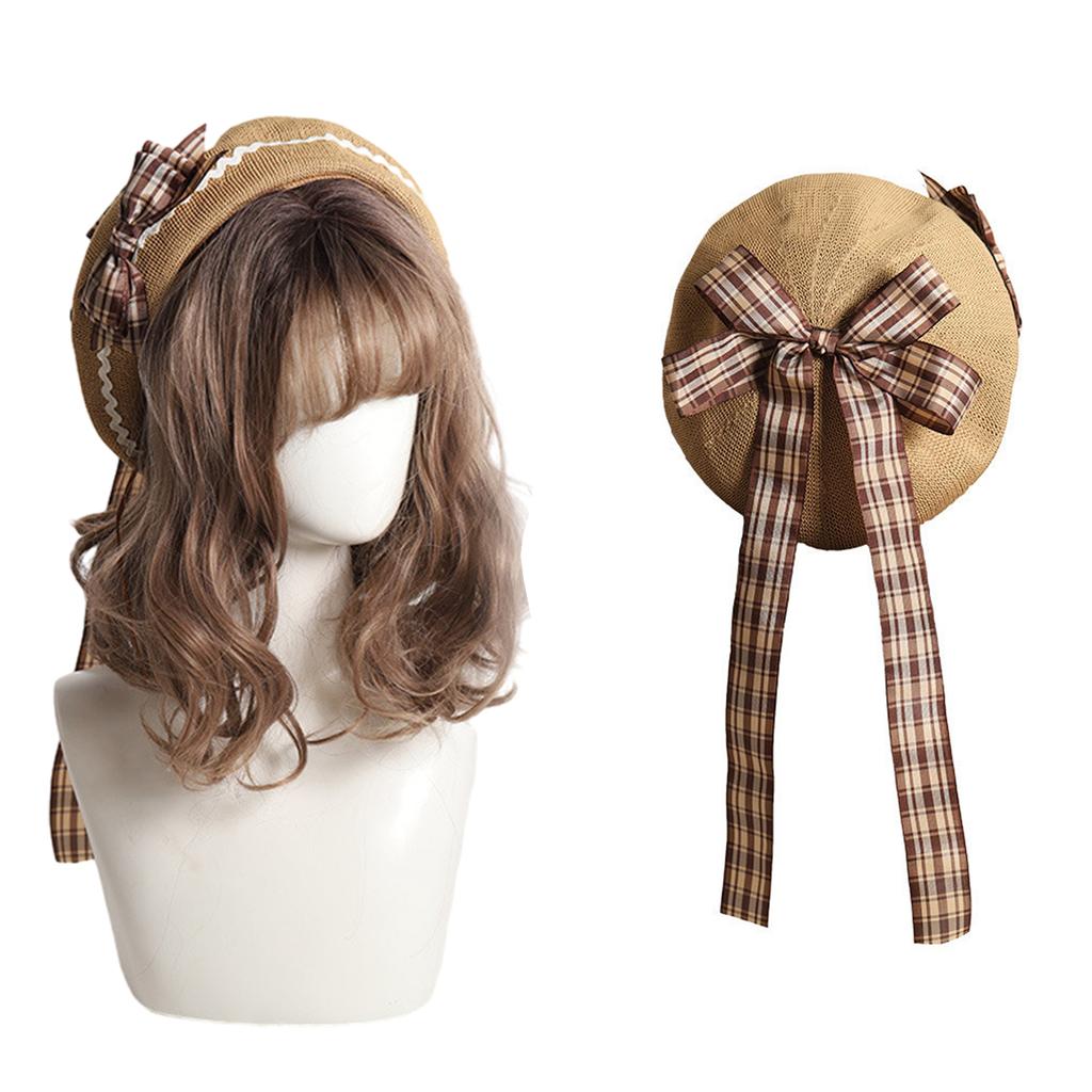 Newsboys Beret Hat for Women Breathable Cabbie Hat Cool Joker Girl Ribbon Bowknot Octagonal Cap Subculture Cool Headwear