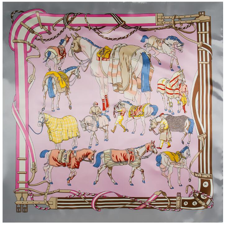 90*90cm Luxury Brand Women Silk Scarfs Van Gogh Painting Square Scarves Spring Summer Shawls For Ladies