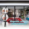Magnetic Door Screen Summer Magnetic Curtain Screen 16X7FT Magnetic Garage Screen Doors Mosquito Net Custom for Patios Balcony