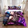 Exquisite 3D Arcane Jinx Wallpaper Game Wild Rift Print Bedding Set Duvet Cover Comforter Bed Youth Girls Boys Gift