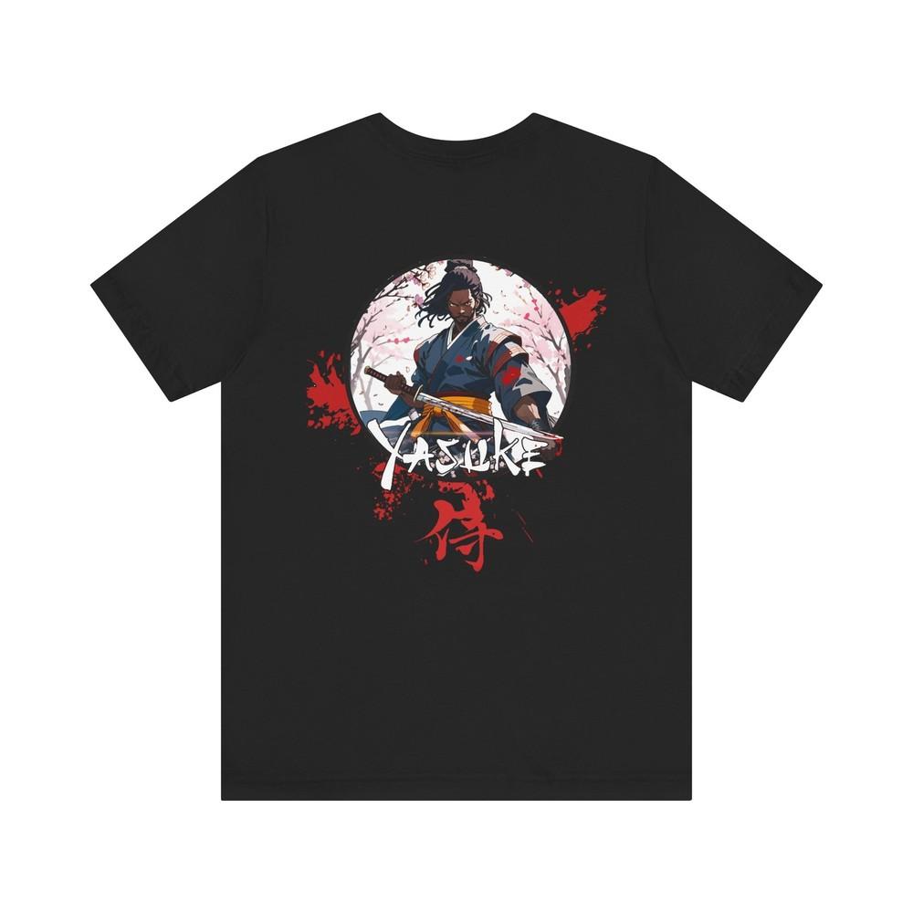 Gym Anime Shirt Two Side Unisex Tee Yasuke Shirt Black Samurai Shirt Anime Gift Unisex T-Shirt L