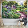 Cabin Forest Oil Painting Tapestry Wall Hanging Minimalist Art Bohemian Mysterious Hippie Tapitz Room Home Decor
