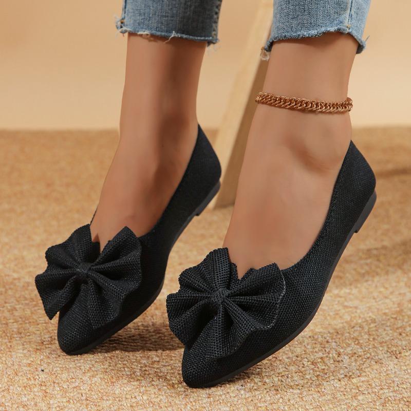 Fashion 2024 New Summer Style Fashionable Comfortable and Versatile Women's Shoes Casual Simple Wear-resistant Flat Bottom Bow Shoes