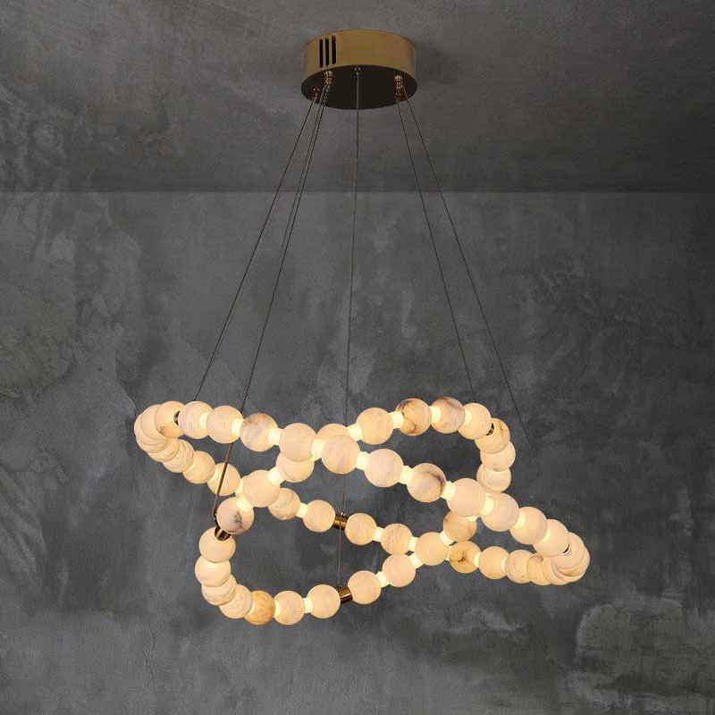 Retro Spanish Alabaster Chandelier - American Style Wall Lamp for Hotel and Office