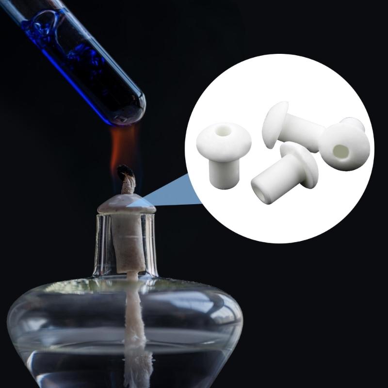 30Pieces Ceramic Oil Lamp Wick Holders Practical Wick Stands for Alcohols Lamp Practical Replacement Wicks Accessories
