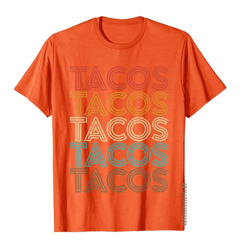 Retro Vintage Tacos Tuesday Mexican Food Party Funny Gift T-Shirt Comics T Shirts For Adult Cotton Tees Holiday Plain
