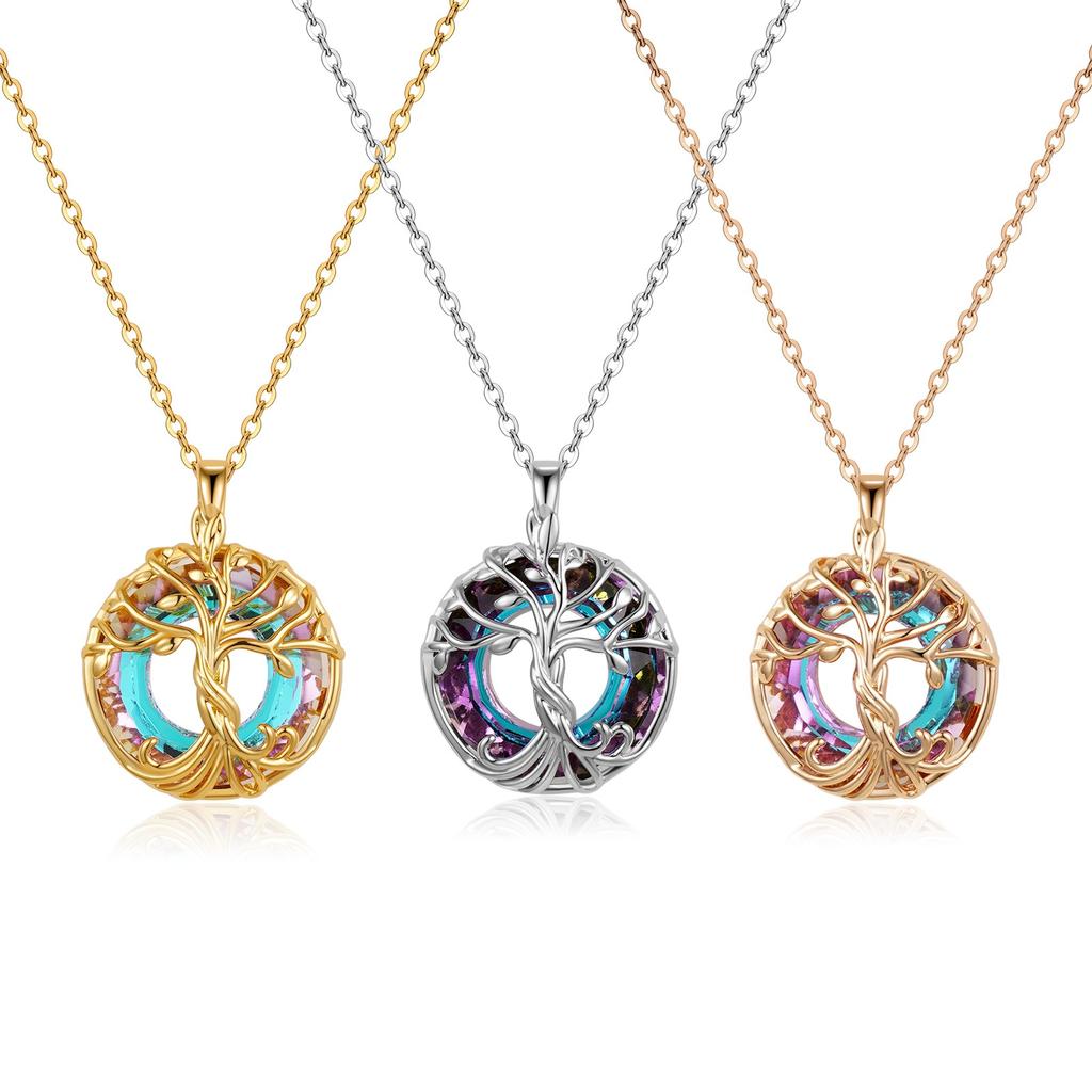 IFYOUOO Light Luxury Tree of Life Necklace -selling Gold Sliver&Rose Gold Popular Design Necklace for Lady as a Gift