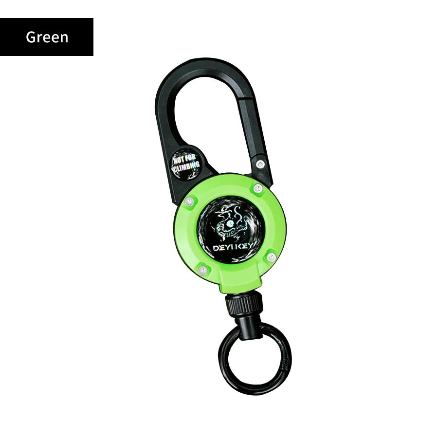 Steel Wire Rope Retractable Pull Reel Carabiner Key Chains Buckle Holder Outdoor Sporty Keychain Multiple Tool Anti-Theft Metal