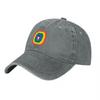 Rainbow Logo Embroidered Washed Canvas Baseball Cap Unisex Adjustable Hat Fashion Streetwear Style Casual Outdoor Accessory