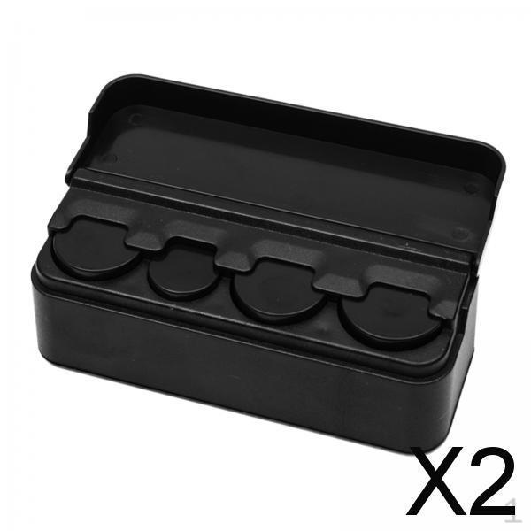 2xCar Coin Case Storage Organizer Lightweight Black Practical Container