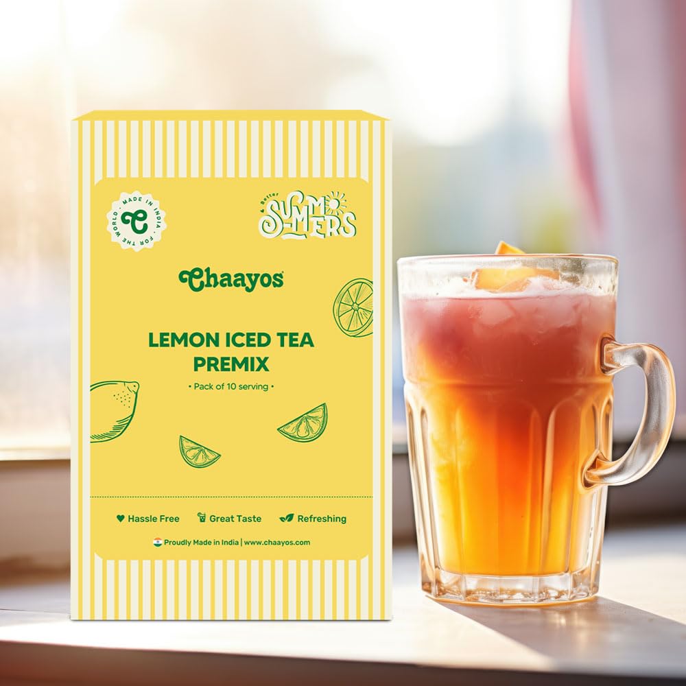 

Chaayos Lemon Instant Ice Tea Premix - Refreshing Energy Drink, Pack of 10 Sachets