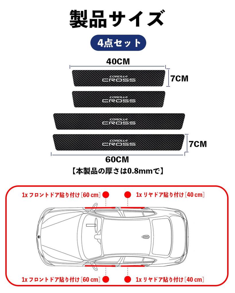 HUDIY Ochraniacze progowe, Corolla Cloth, Seria 10 (Wrzesień 2021 i później), Nakładka progowa,