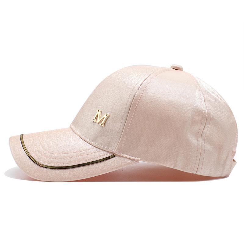 Hat Ladies Casual Versatile M Standard Mercerized Baseball Cap Spring Summer Visor Satin Cap Summer