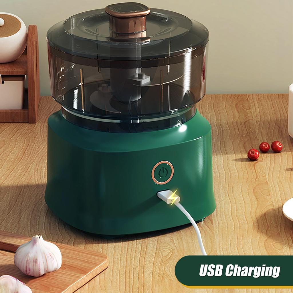 350 ml Elektrischer Knoblauchzerkleinerer, Mini-Kabelloser Fleischwolf, USB-aufladbarer Gemüse-Zwiebelzerkleinerer, tragbarer kleiner elektrischer Lebensmittelzerkleinerer