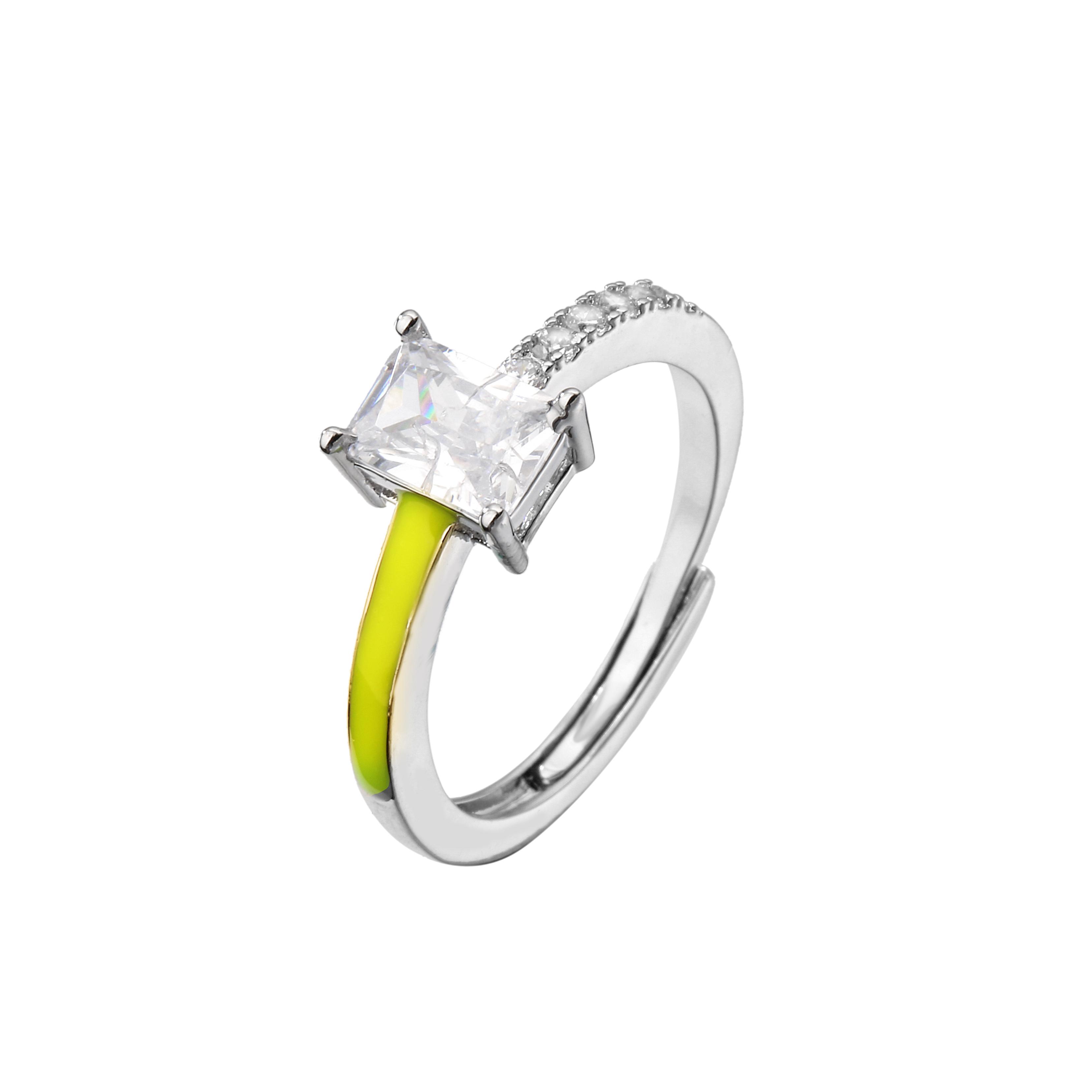 

HECHENG,Colorful Ring,Enamel Candy Color Copper Ring Inlaid CZ INS Style Women Ring,Wholesale Zircon