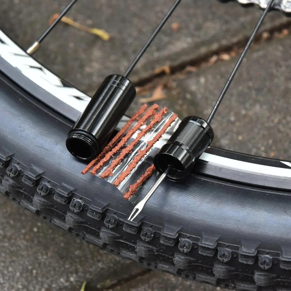 Tubeless Tire Repair Kit Rubber Strips Insertion Tool for MTB and Road Bikes Ideal for Quick Fix Outdoors