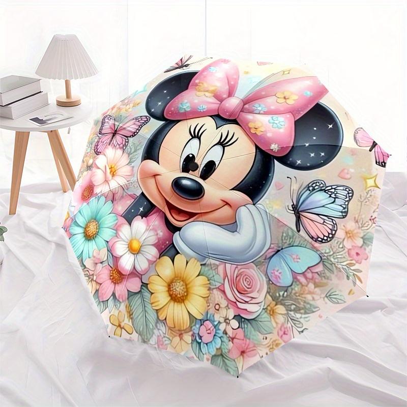 

Disney Minnie Mouse, Butterflies Themed automatic opening and closing folding umbrella, portable - durable, 8-rib umbrella frame, very suita