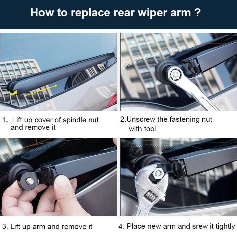 Car Rear Windscreen Rear Wiper Blade & Rear Wiper Arm for Citroen C8 14" 2002 2003 2004 2005 2006 2007 2008 2009 2010 201