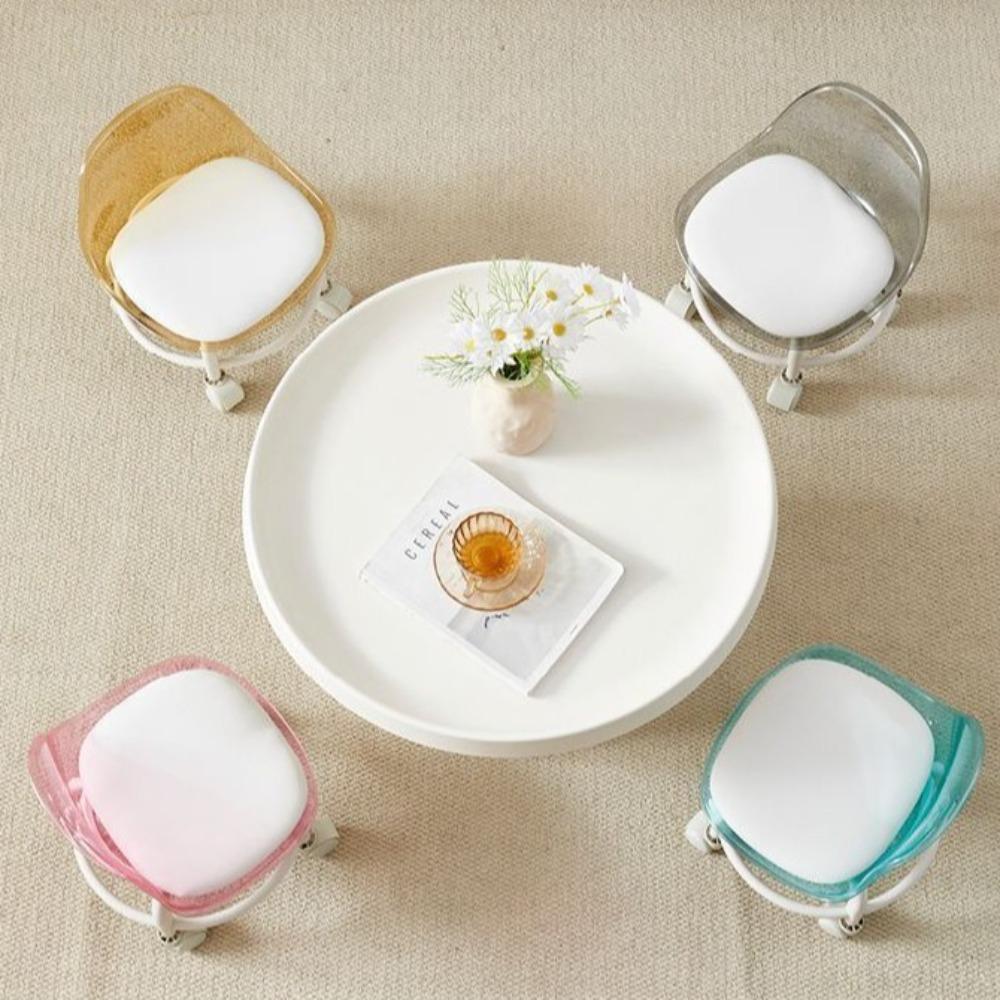 Transparent Low Chair Simple Backrest Seat New Small Stool Household