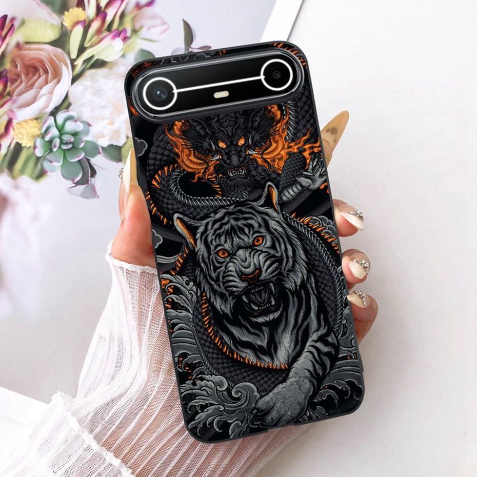 Fashion Cool Design Case For Tecno Pova Slim 5G 2025 Black Silicone Soft Cover For Tecno Pova Slim KM9 Phone Cases