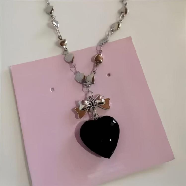 Elegant Heart Necklace Polished Alloy Jewelry Versatile Elegant Clavicle Chain Accessory For Dates Event Presents