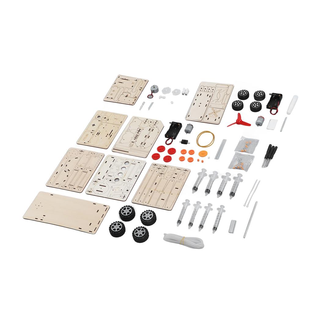 4 Sets 3D Wooden Puzzle Excavator Hand Generator Electric Tank Vehicle Toy Set Kit for Kids