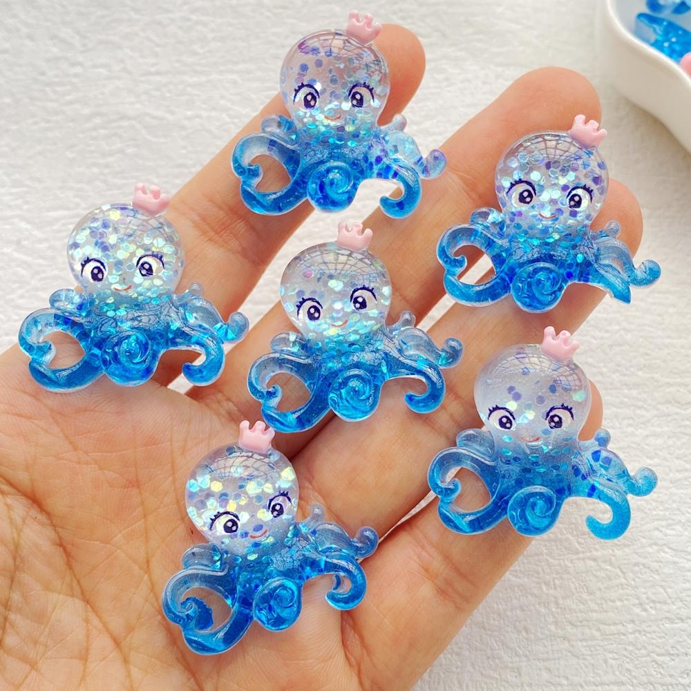 10Pcs New Cute Resin Shell, Octopus, Starfish, Turtle, Whale Flat Back Scrapbooking DIY Jewelry Craft Decoration Accessories