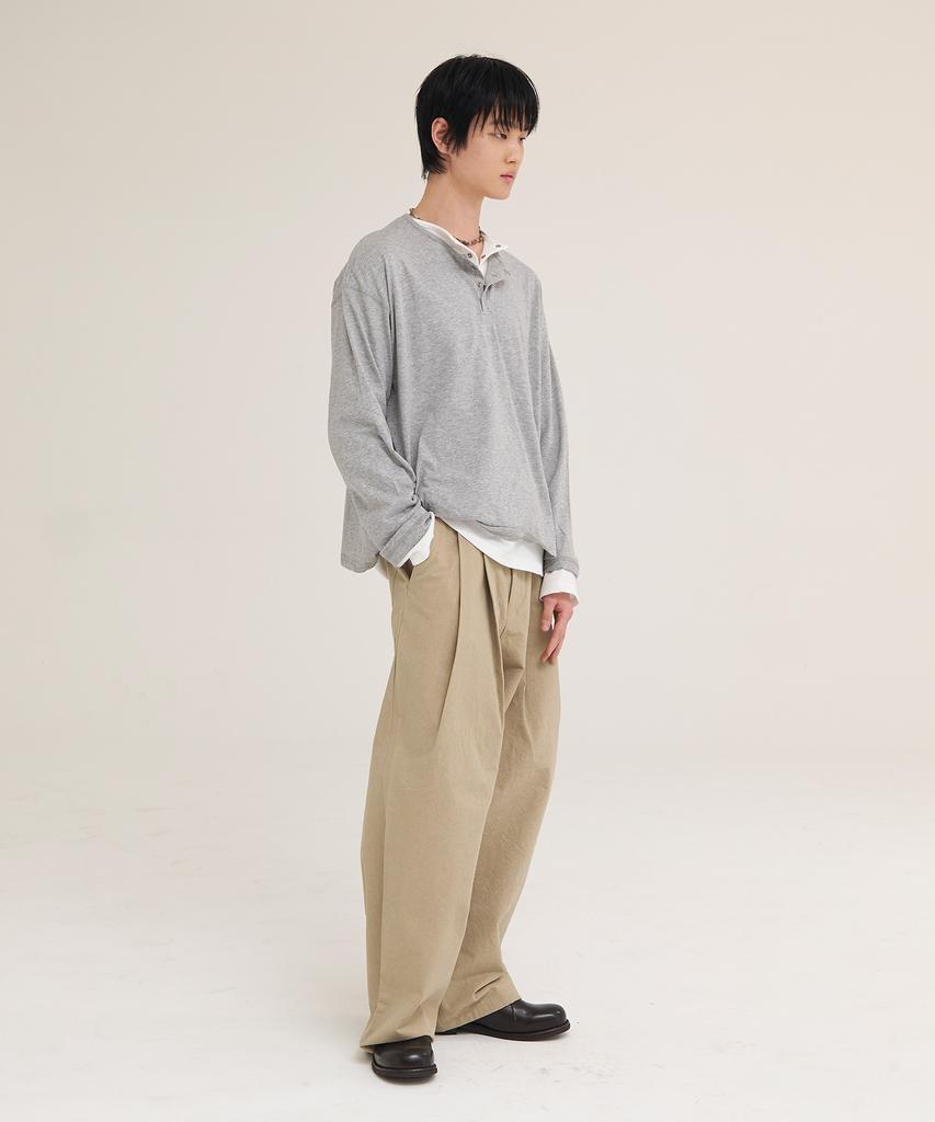 Akesi Harrison Wide Chino Pants_Washed Beige