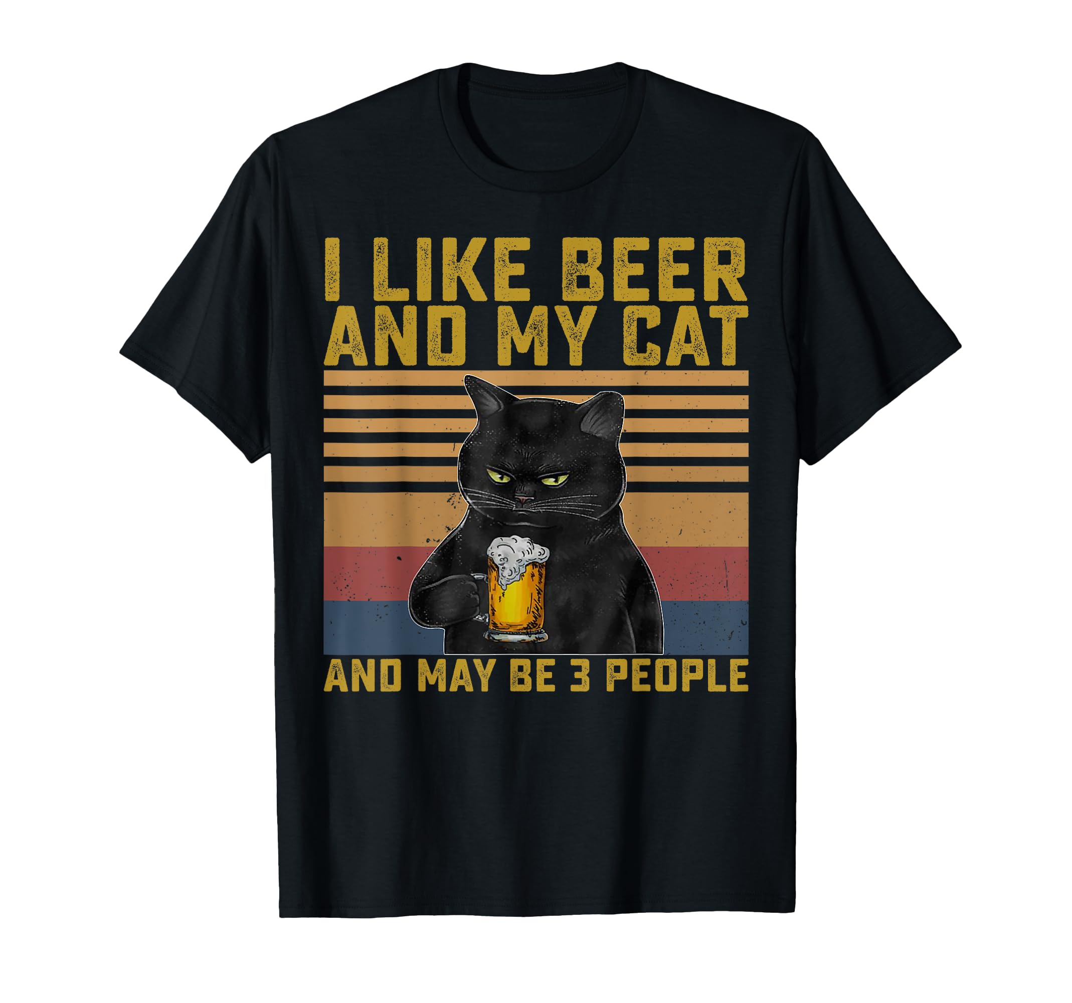 

I Like Beer My Cat and Maybe 3 Cat Lovers Gift T-Shirt