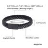Punk Men Bracelet Bangles Black Brown Leather Bracelet Male Stainless Steel Clasp Fashion Wristband Gift