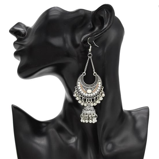 Vintage Women's Bohemian Tassel Hollow Bell Drop Dangle Hook  Earrings Jewelry