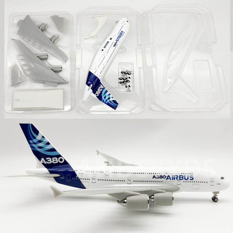 1/240 Scale Display 380 Prototype Airlines Airbus 30CM Souvenir A380 Kid Toy Resin Replica with Wheels Airplane Model Collection
