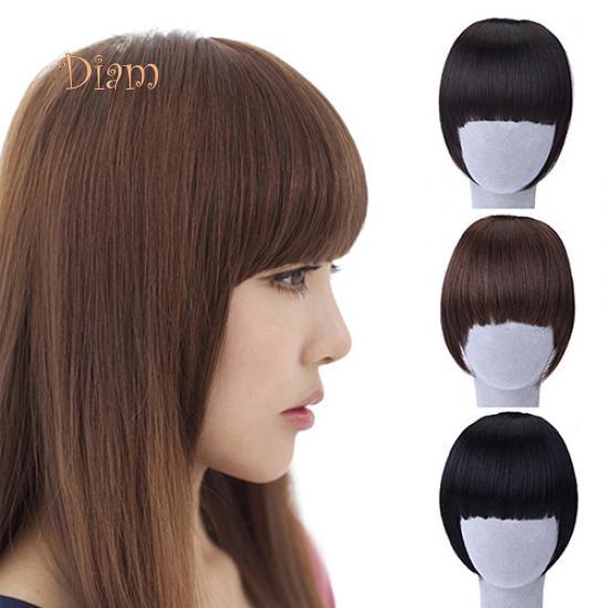 Tenfyer Pretty Girl's Clip On/in Neat Bangs Straight Fake Bob Style Fringe Hairpiece
