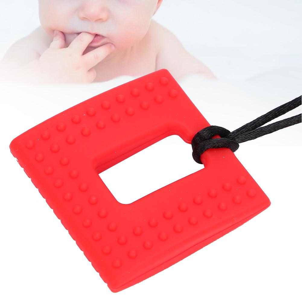 Baby Teether Infant Silicone Sensory Chewing Teething Toys Relief Teether for NewbornRed
