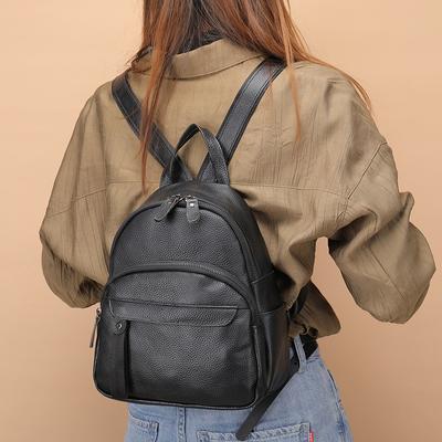 Echtes Leder Kompakte Umhängetasche Damen Mode Rindsleder Freizeit Rucksack Leichte Luxus Kleine Tasche