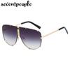 Oversized Pilot Shield Sunglasses Women  Luxury Brand Vintage Steampunk Metal Oval Sun Glasses Fashion Goggle Shades UV400
