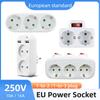European Conversion Plug Electrical Socket 250V Power Plug 1To3 1To2 Sockets Universal Socket Converter 10A 16A Power Adapter Portable For Home Use