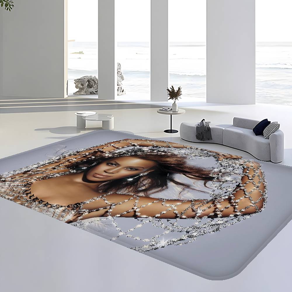 B-Beyonce Singer Bathroom Mat Anti-slip Absorb Water Long Strip Cushion Bedroon Mat Welcome Doormat