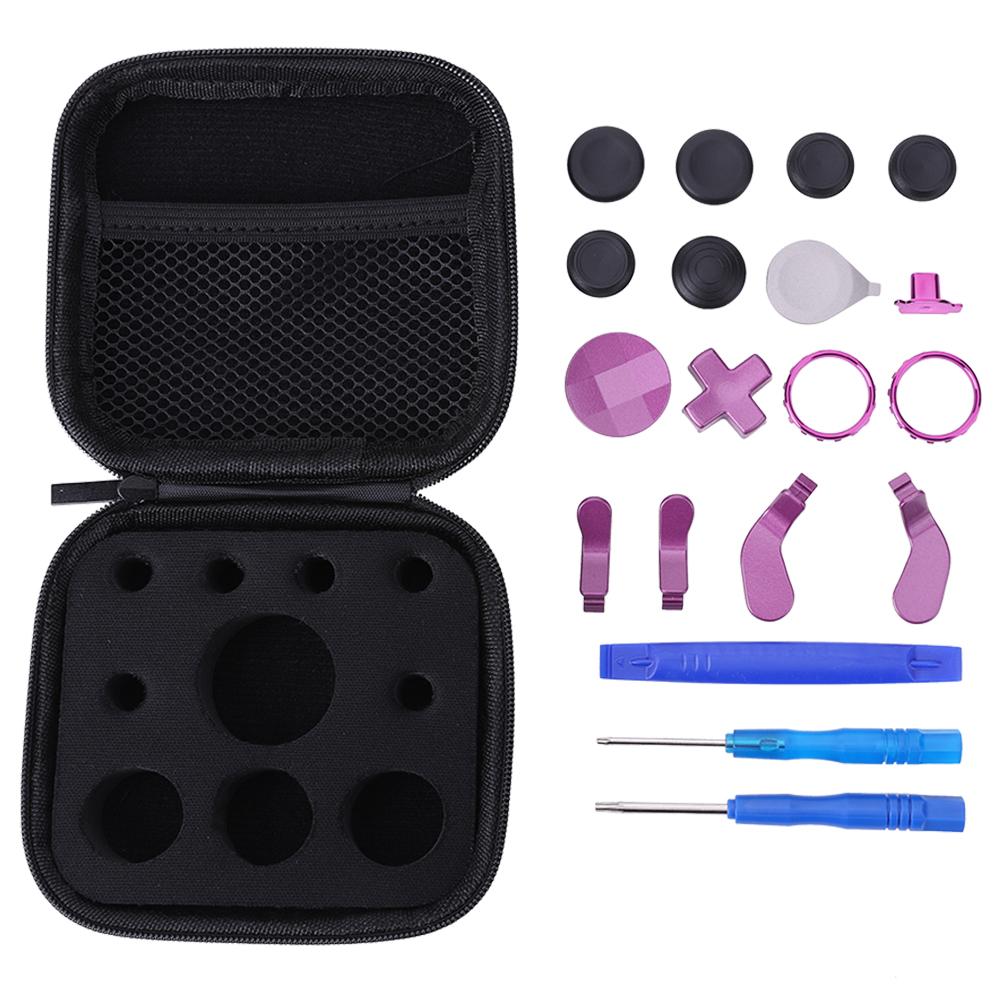 16/18 in 1 Metal Thumbsticks Controller Component Set D-pad Accent Rings Carrying Case Screwdriver for Xbox One Elite Series 2
