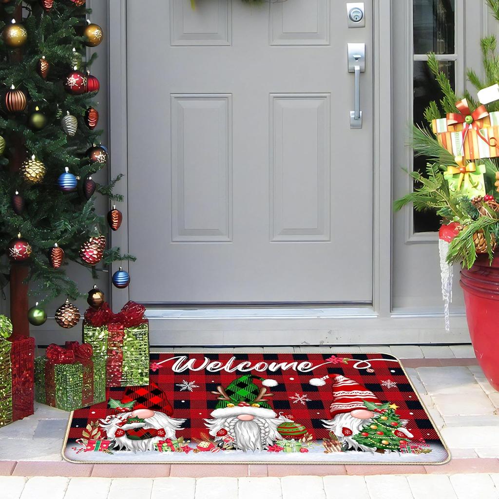 2024 New Christmas Welcome Mat Christmas Dwarf Area Rug Festive Atmosphere Home Decor Indoor Outdoor Entrance Mat