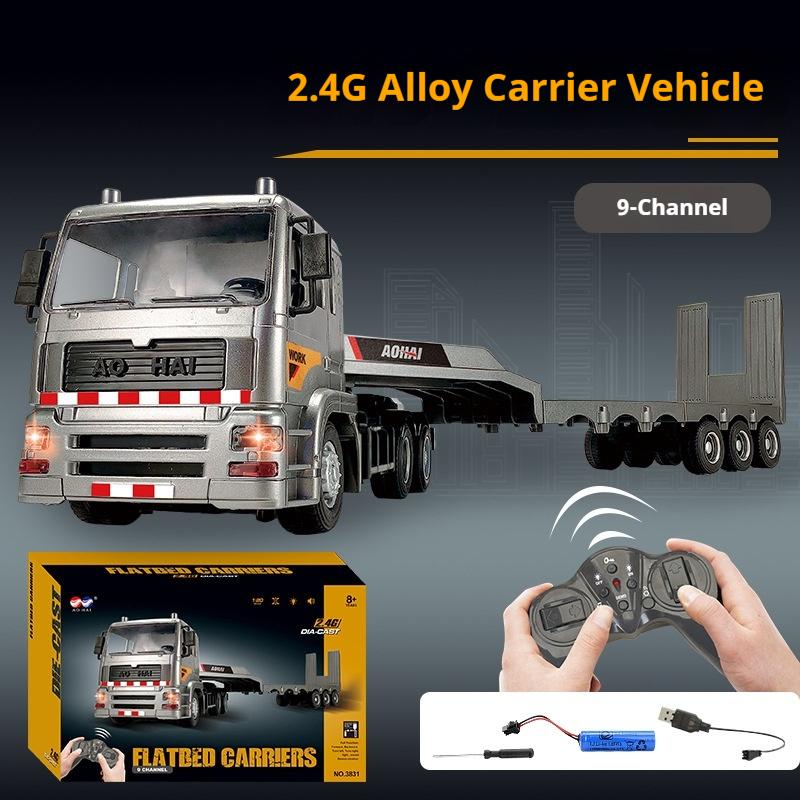 New Product 1:18 Scale 2.4G Remote Control Simulation Alloy Flat Truck Trailer Remote Control  Boys' Holiday Gifts Toy