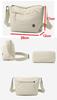 Jamport Wrinkled Nylon Compact Crossbody Shoulder Bag for Women (Off White)