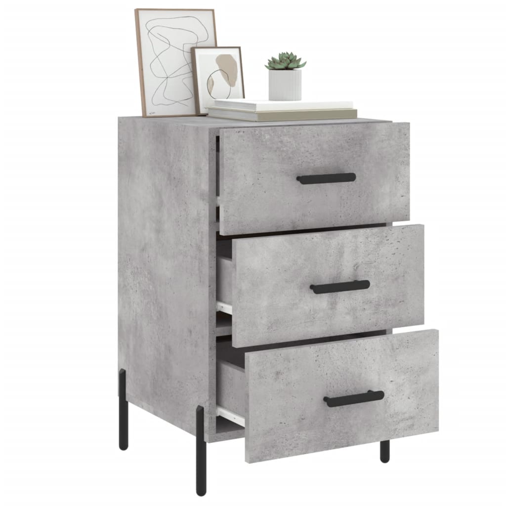 Vidaxl Bedside Table, Concrete Grey, 40X40X66 Cm