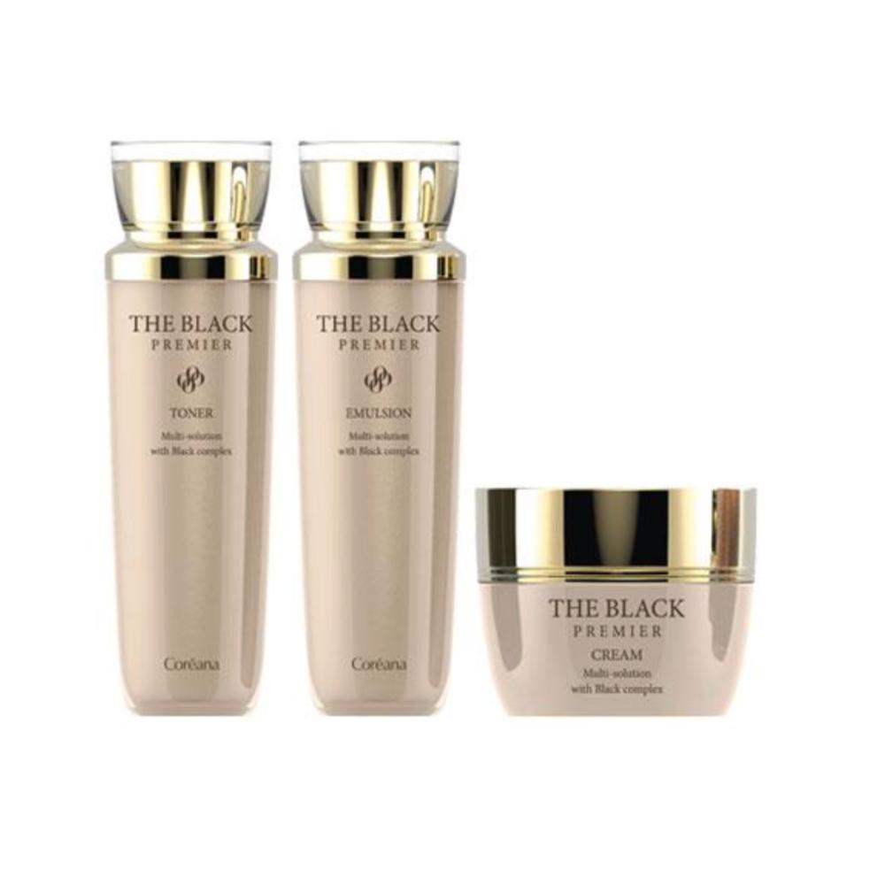 Coreana The Black Premier Skincare Set (Toner + Emulsion + Cream)