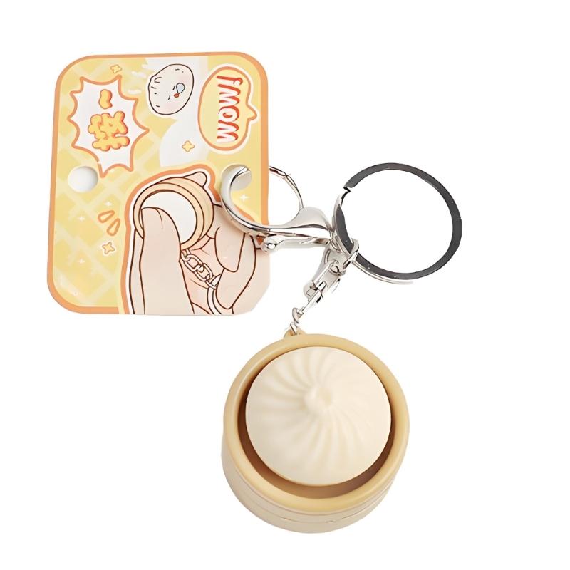 

Practical Small Steamed Bun Keychain Relief Toy Soft Texture Cute Dumpling Shape Fun Gift for Office and School