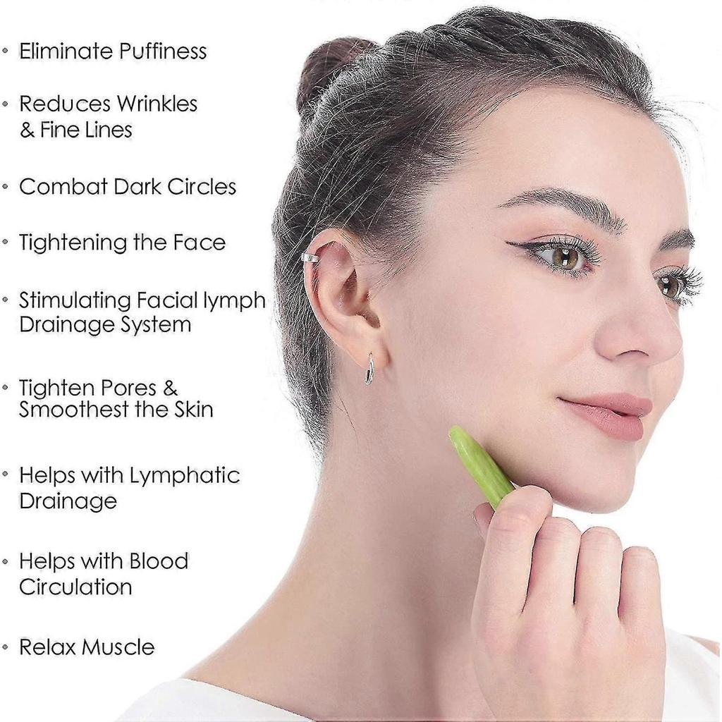 Rouleau Jade Visage et Set Gua Sha Outil de Massage Rouleau Peau Visage - Traitement Anti-âge