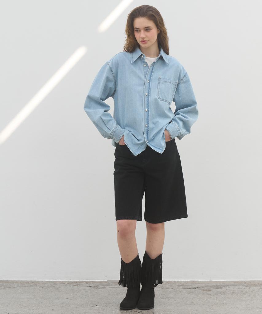 SO IR Bermuda Denim Pants - Black