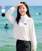 Helingbon Women'S Zip-Up Rash Guard Loose Fit Crop Beachwear Top (3 Colors) / Ri382W