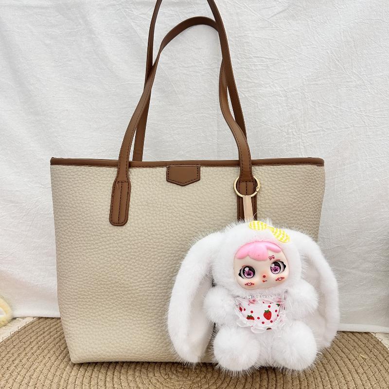 Süße Cartoon Vinyl Gesicht Große Ohren Weicher Flauschiger Plüsch Mädchenpuppe Schlüsselanhänger Anhänger Rucksack Dekoration Geschenke